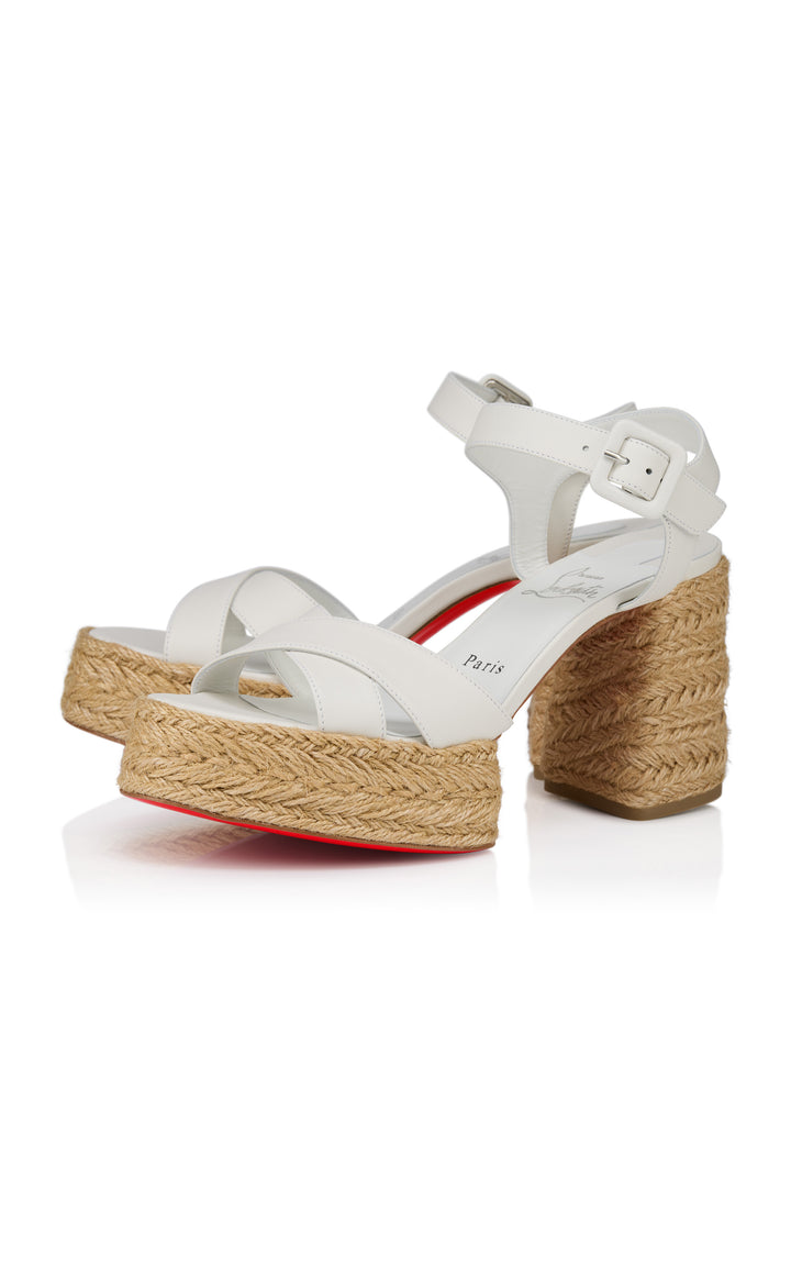 Calakala 85mm Platform Leather Sandals - White