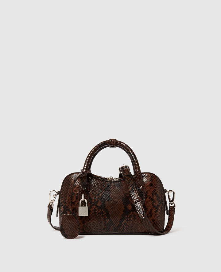 Ryder Snake Crossbody Bag - Espresso
