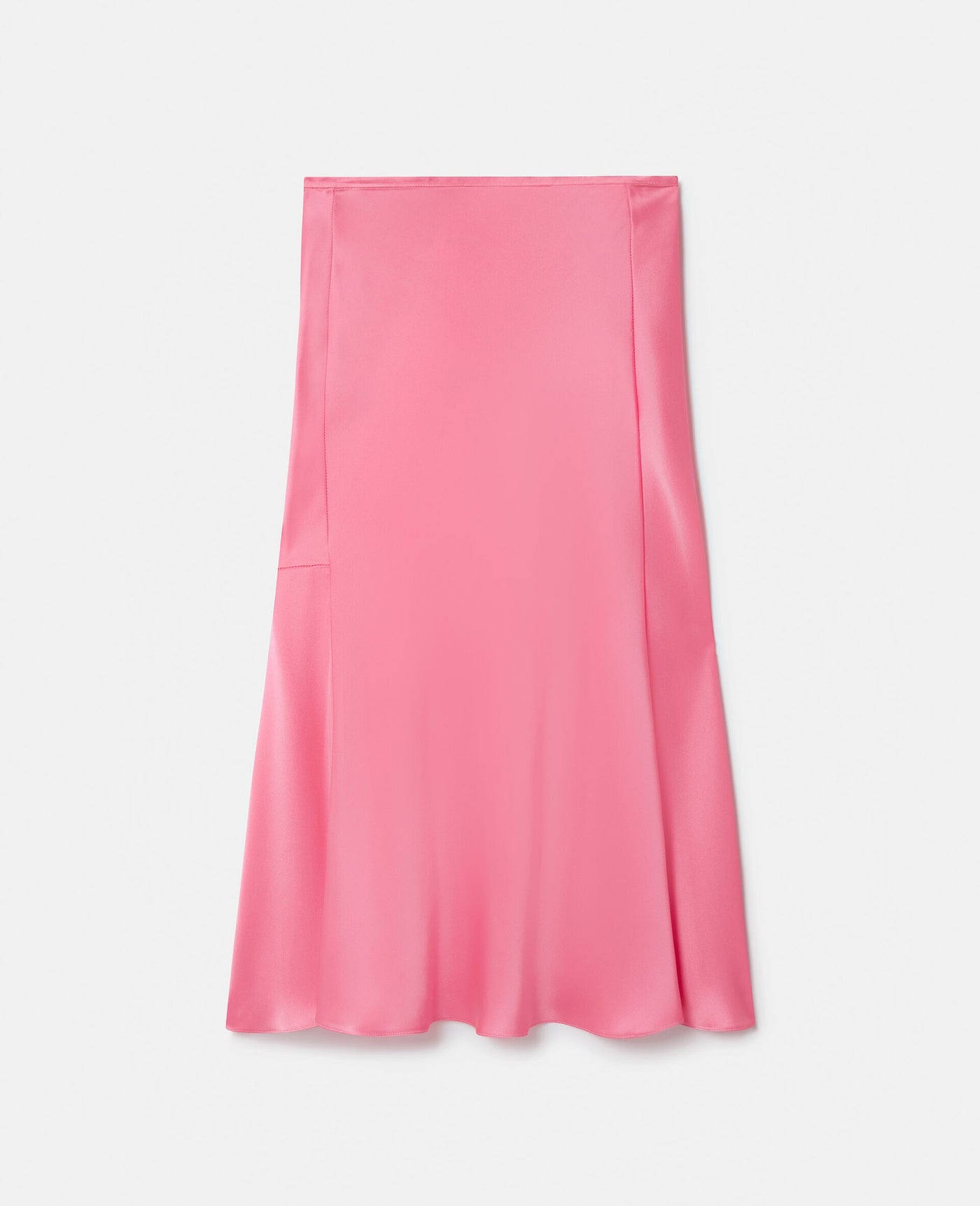 Double Satin Bias Cut Midi Skirt - Bright Pink