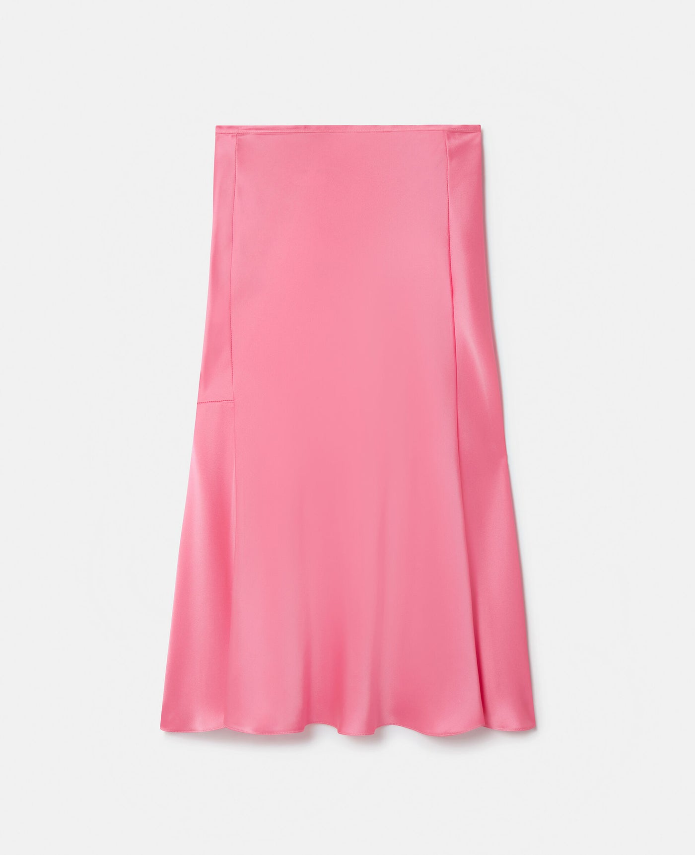Double Satin Bias Cut Midi Skirt - Bright Pink