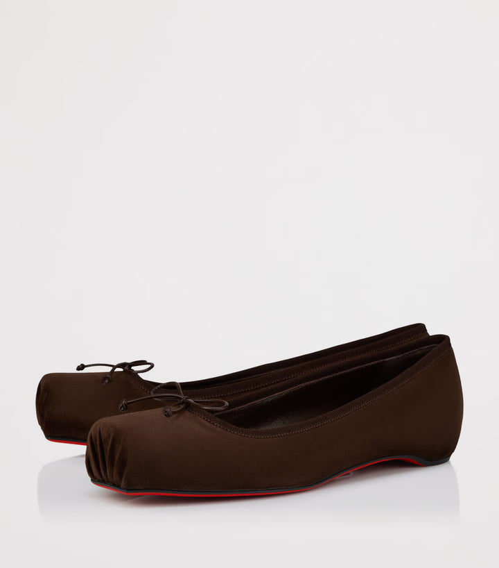 Cassia Nodo Suede Ballet Flats - Brown