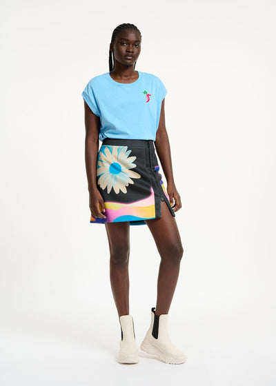 Neoprene Mini Skirt - Black Multi