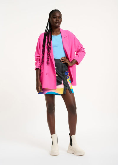 Neoprene Mini Skirt - Black Multi