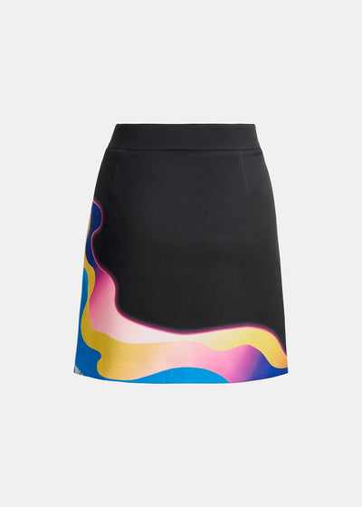 Neoprene Mini Skirt - Black Multi