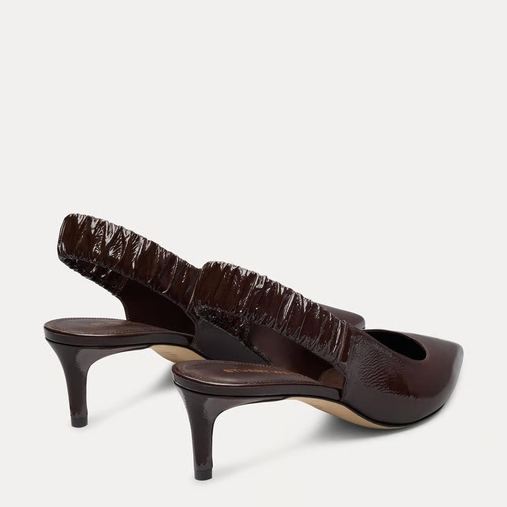 Stuart Ruche Slingback - Dark Brown