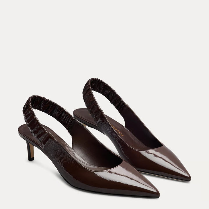 Stuart Ruche Slingback - Dark Brown