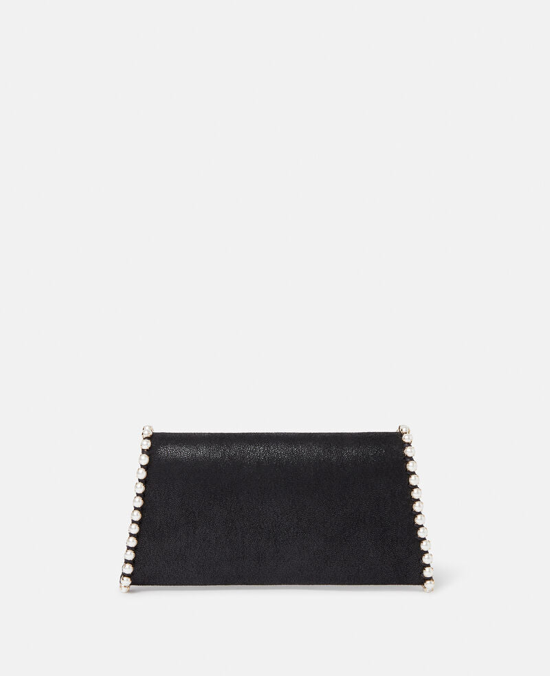 Falabella Pearl Edge Clutch - Black