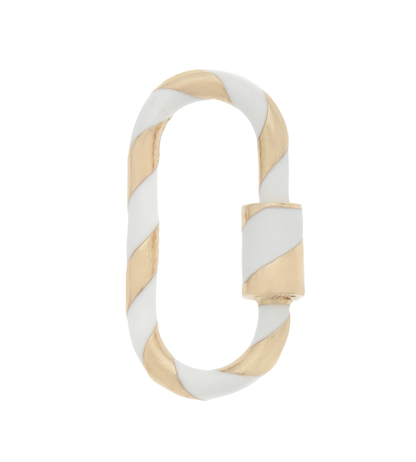 Medium Lock with Cloud Enamel - 14K Yellow Gold