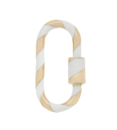 Medium Lock with Cloud Enamel - 14K Yellow Gold