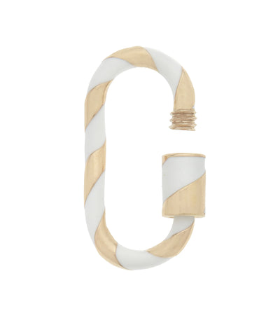 Medium Lock with Cloud Enamel - 14K Yellow Gold