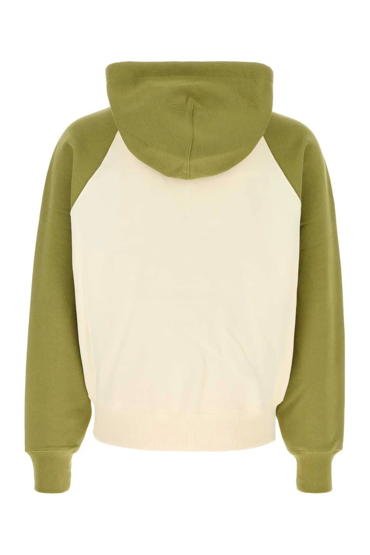 Hoodie with knitted patch - Green Multi
