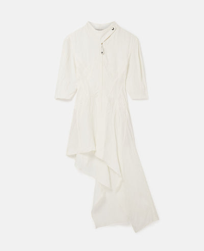 Linen Corset Shirt Dress - White