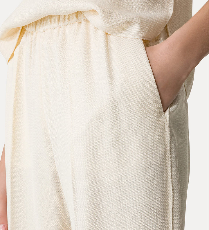 Flared Trousers in Slub Viscose - Orchidea