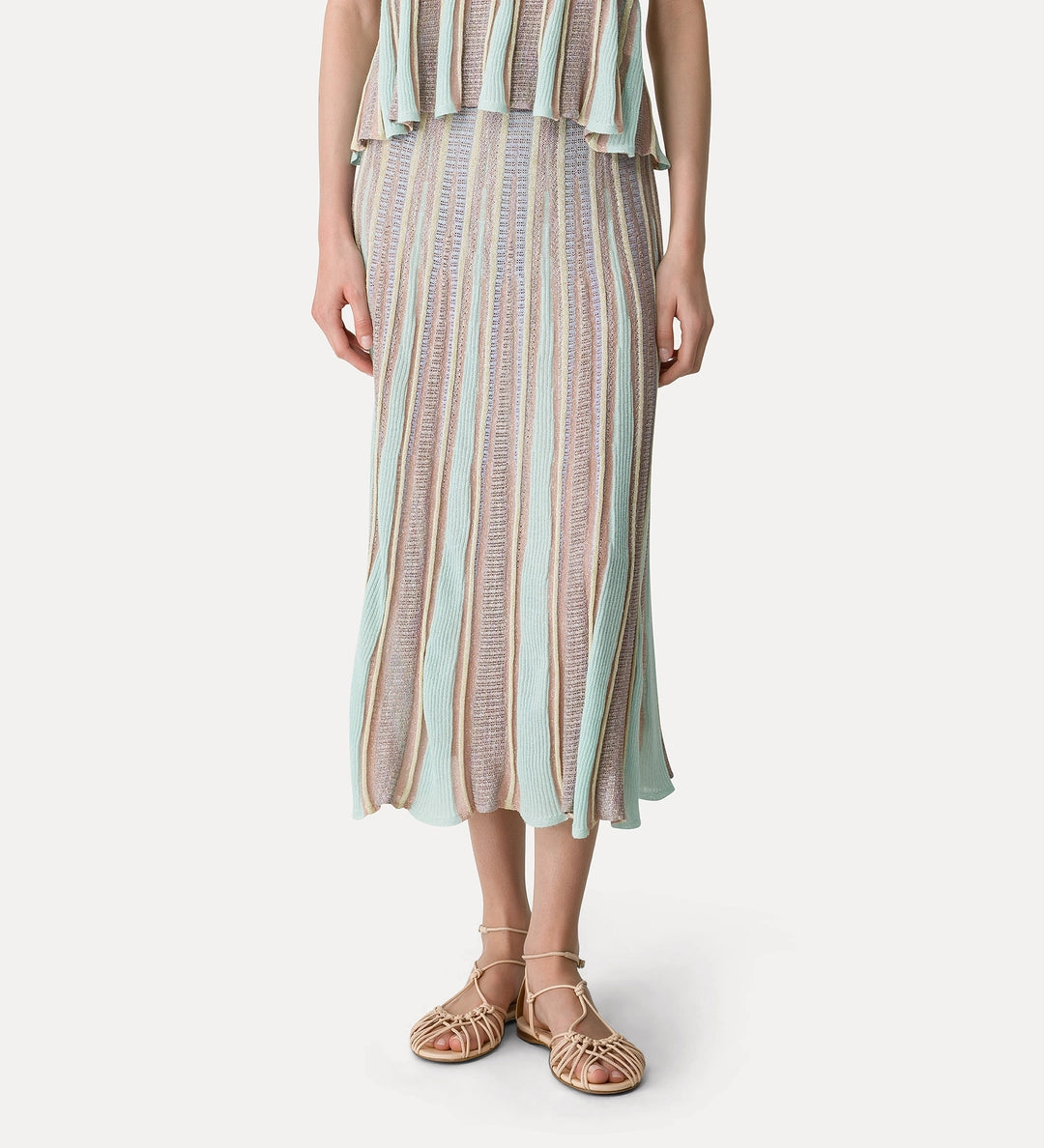 Les folies jacquard tulip skirt - Light Yellow