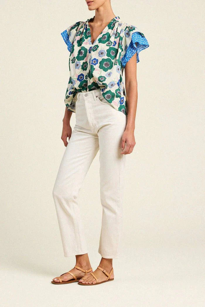 Clover Blouse - Green Print