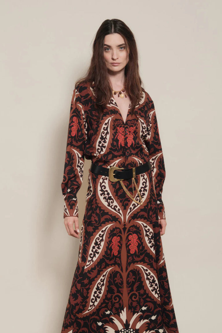 Boho Bloom Skirt - Black/Mocca/Sand/Red