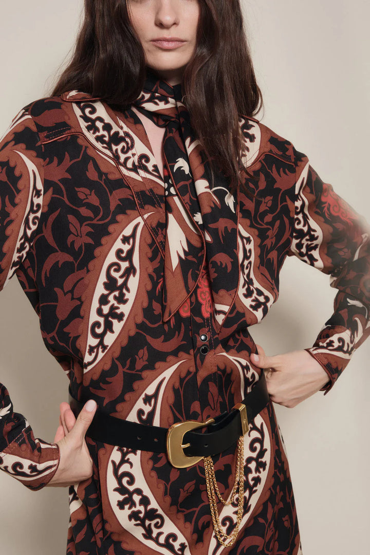 Hacia Puerto Shirt - Black/Mocca/Sand/Red