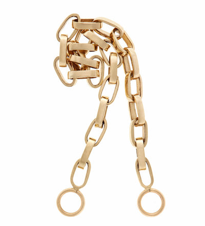 Handmade Biker Chain Necklace 16" - 14K Yellow Gold