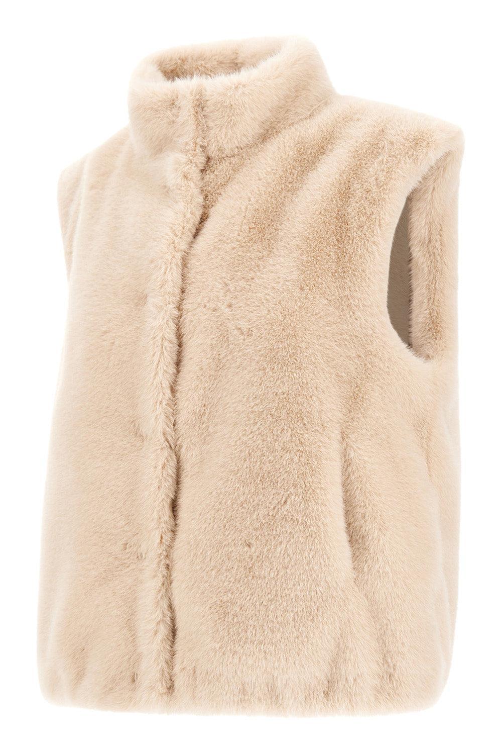 Faux Beaver Fur Vest – Champagne