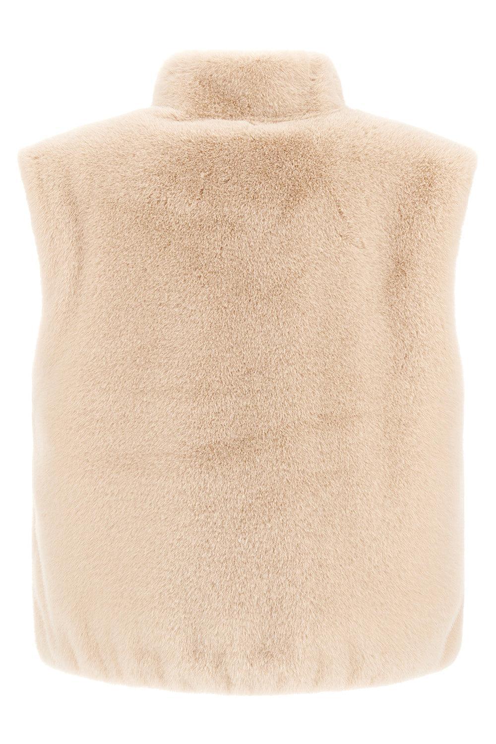 Faux Beaver Fur Vest – Champagne
