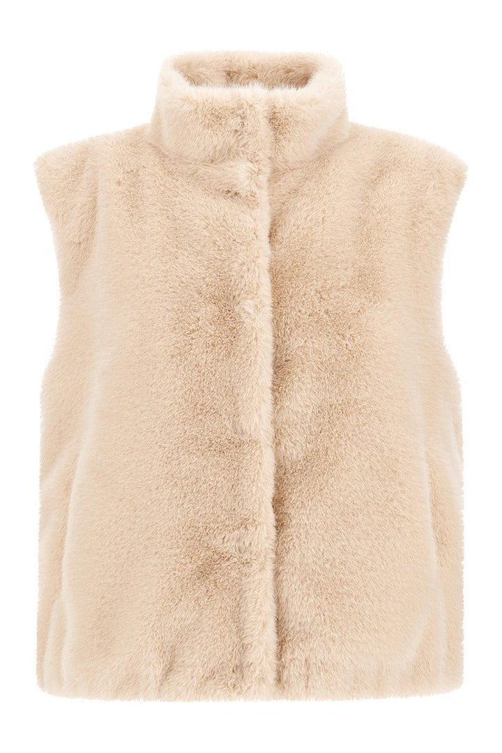 Faux Beaver Fur Vest – Champagne