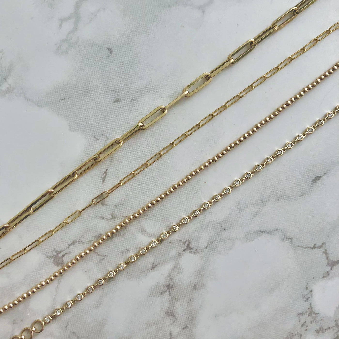 14K Baby Link Chain Necklace 20" - Yellow Gold