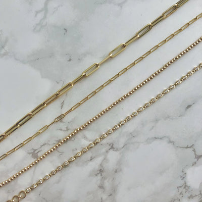 14K Baby Link Chain Necklace 20" - Yellow Gold