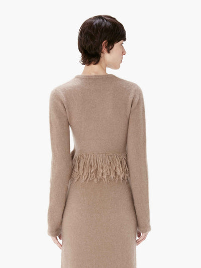 FRINGED-HEM CROPPED JUMPER - FAWN