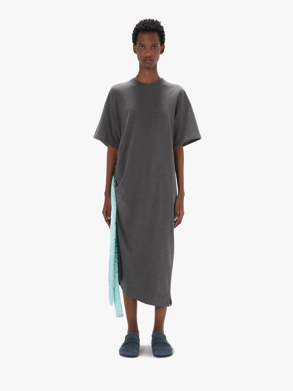 SATIN T-SHIRT DRESS - Dark Grey SATIN T-SHIRT DRESS - Dark Grey
