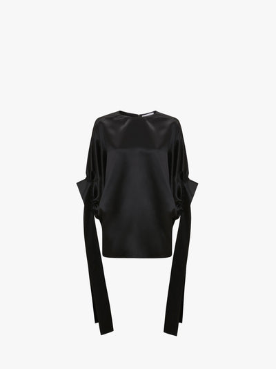 TAB SLEEVE TOP - BLACK