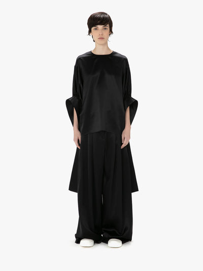 TAB SLEEVE TOP - BLACK