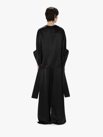 TAB SLEEVE TOP - BLACK