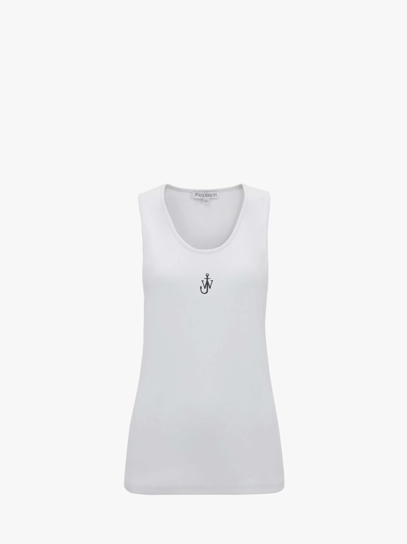 TANK TOP WITH ANCHOR LOGO EMBROIDERY - White