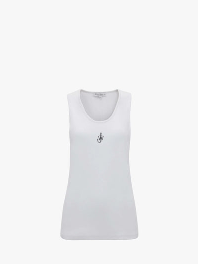TANK TOP WITH ANCHOR LOGO EMBROIDERY - White