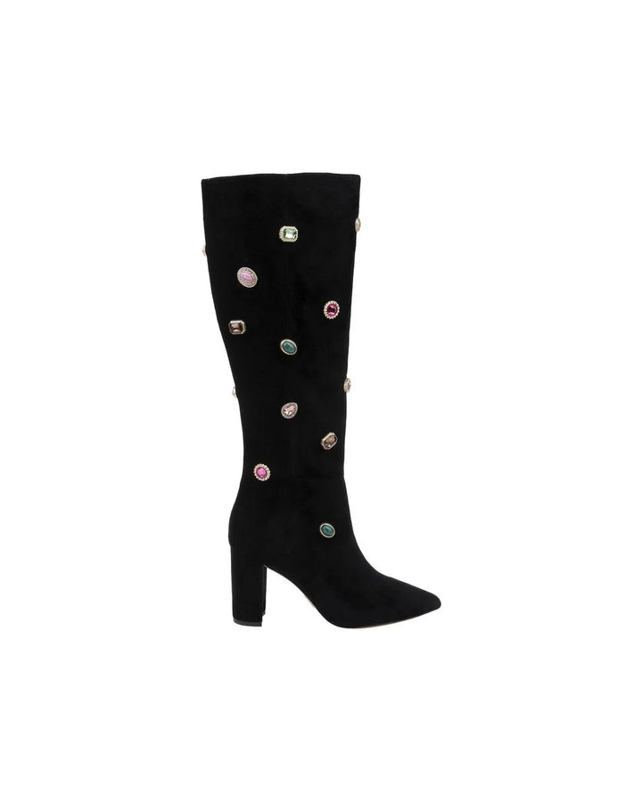 L'Agence Concourse Boot - Black with Jewels
