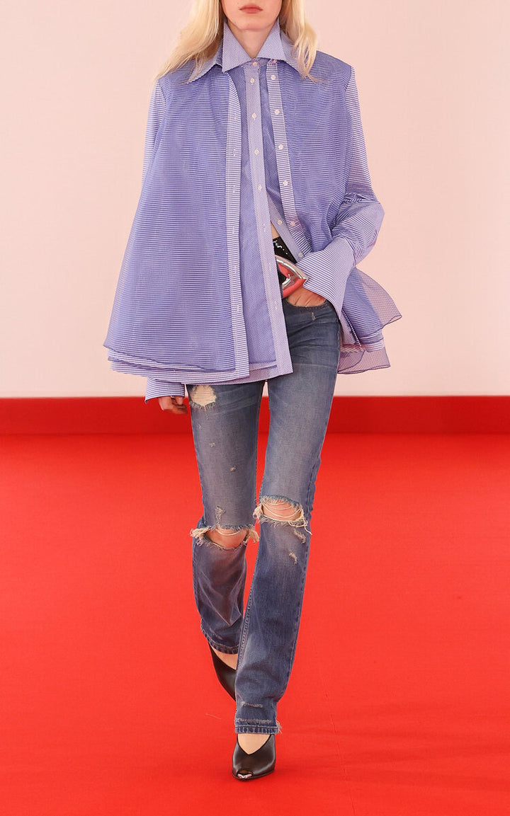 Vaughn Frothy Layered Shirt - Blue Print