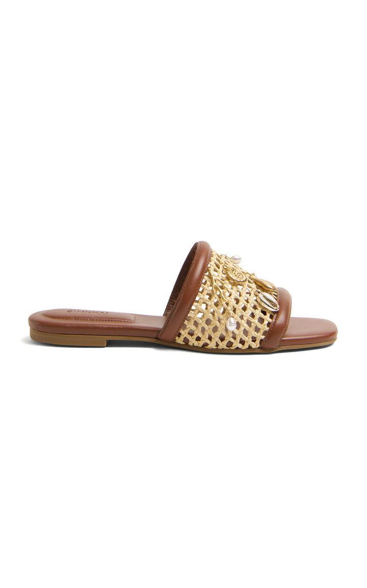 Caspin Raffia Flat Sandal