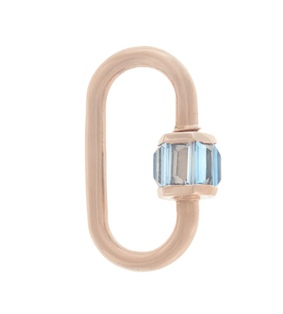 Total Medium Baguette Lock with Aquamarine - 14K Yellow Gold