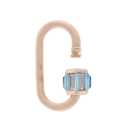 Total Medium Baguette Lock with Aquamarine - 14K Yellow Gold