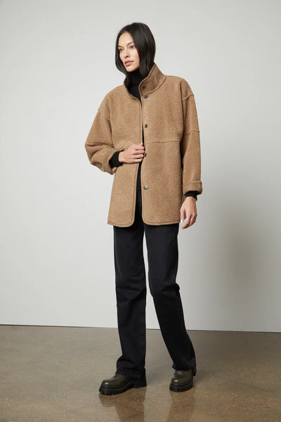 Albany Lux Sherpa Reversible Jacket - Cafe