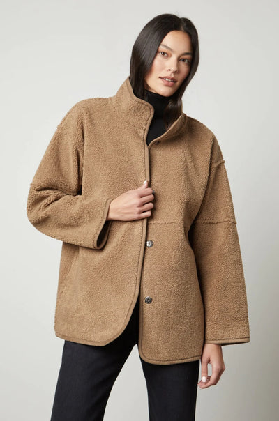 Albany Lux Sherpa Reversible Jacket - Cafe