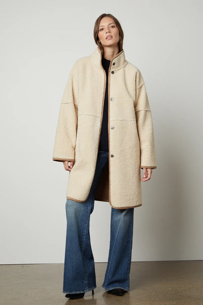 Cara Lux Sherpa Reversible Jacket - Sand