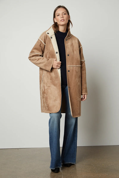 Cara Lux Sherpa Reversible Jacket - Sand