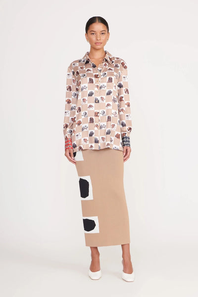 MARTHA TUNIC - CAMEL DOG CHECK