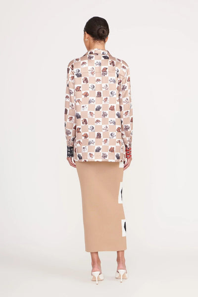 MARTHA TUNIC - CAMEL DOG CHECK