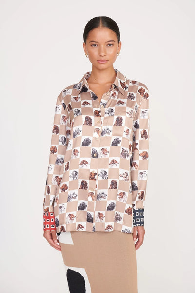 MARTHA TUNIC - CAMEL DOG CHECK