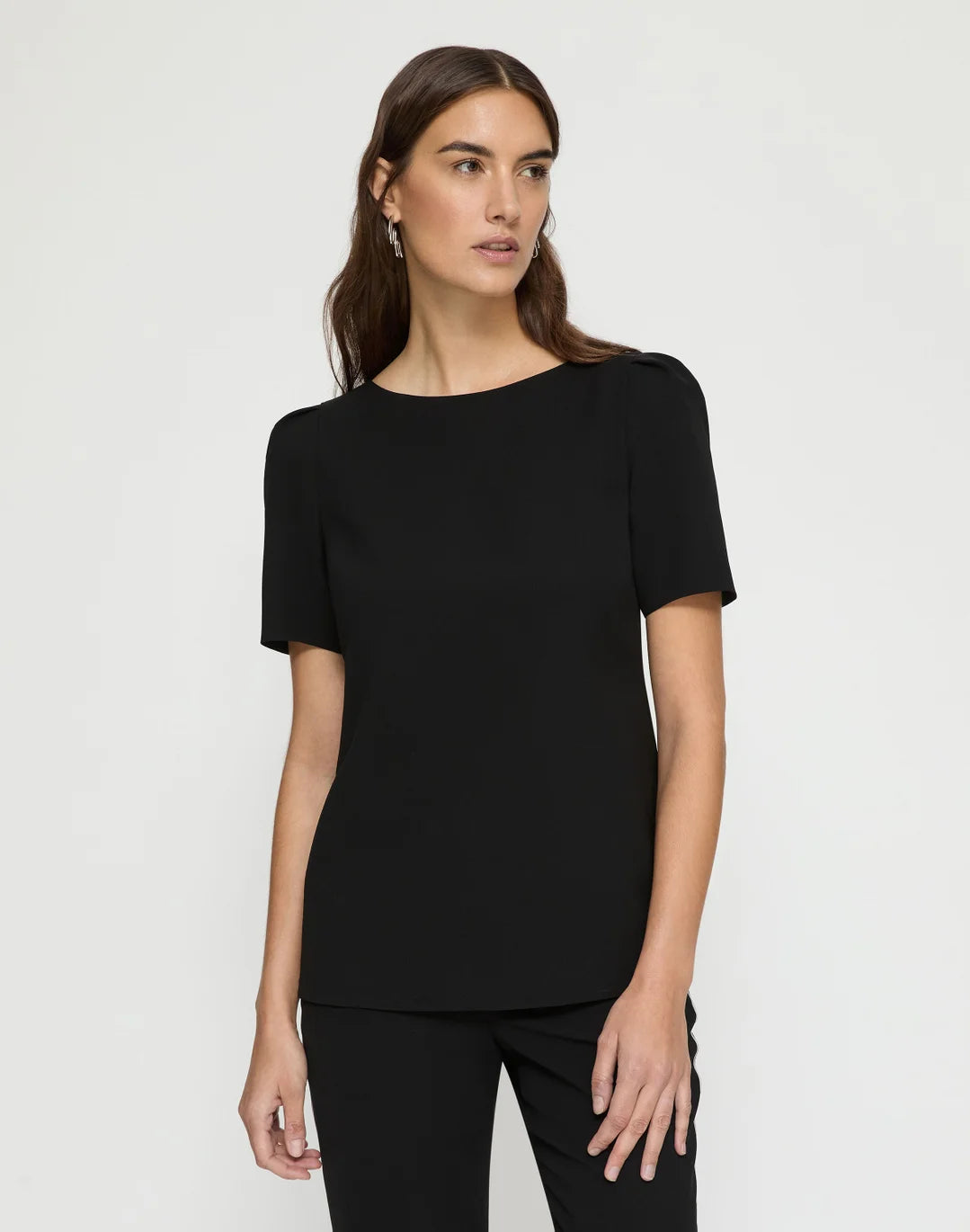 Responsible Finesse Crepe Puff Sleeve Blouse - Black
