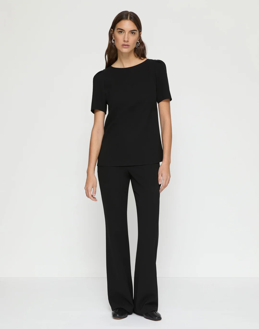 Responsible Finesse Crepe Puff Sleeve Blouse - Black