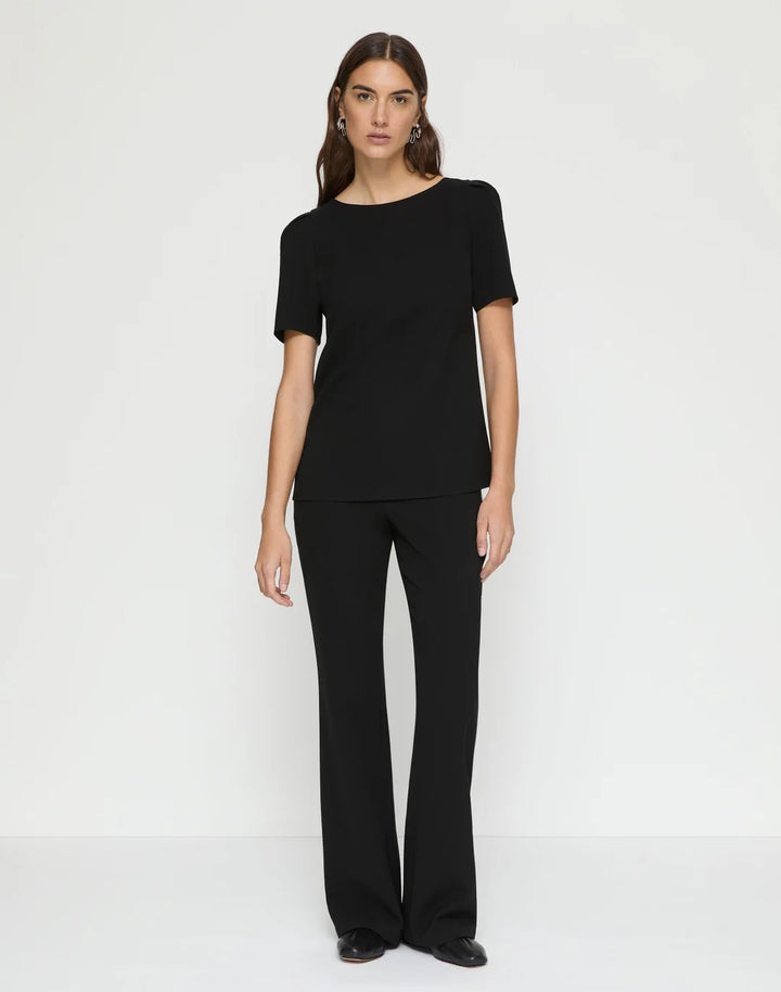 Responsible Finesse Crepe Puff Sleeve Blouse - Black