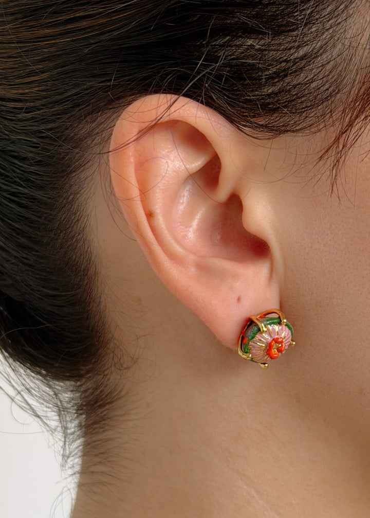 Sombrerito Mini Lilac & Green Earrings